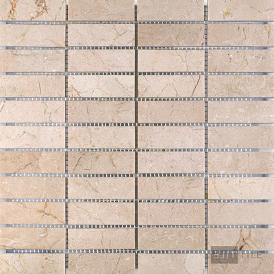 Crema Marfil Marble 1X3 Stacked Honed Mosaic