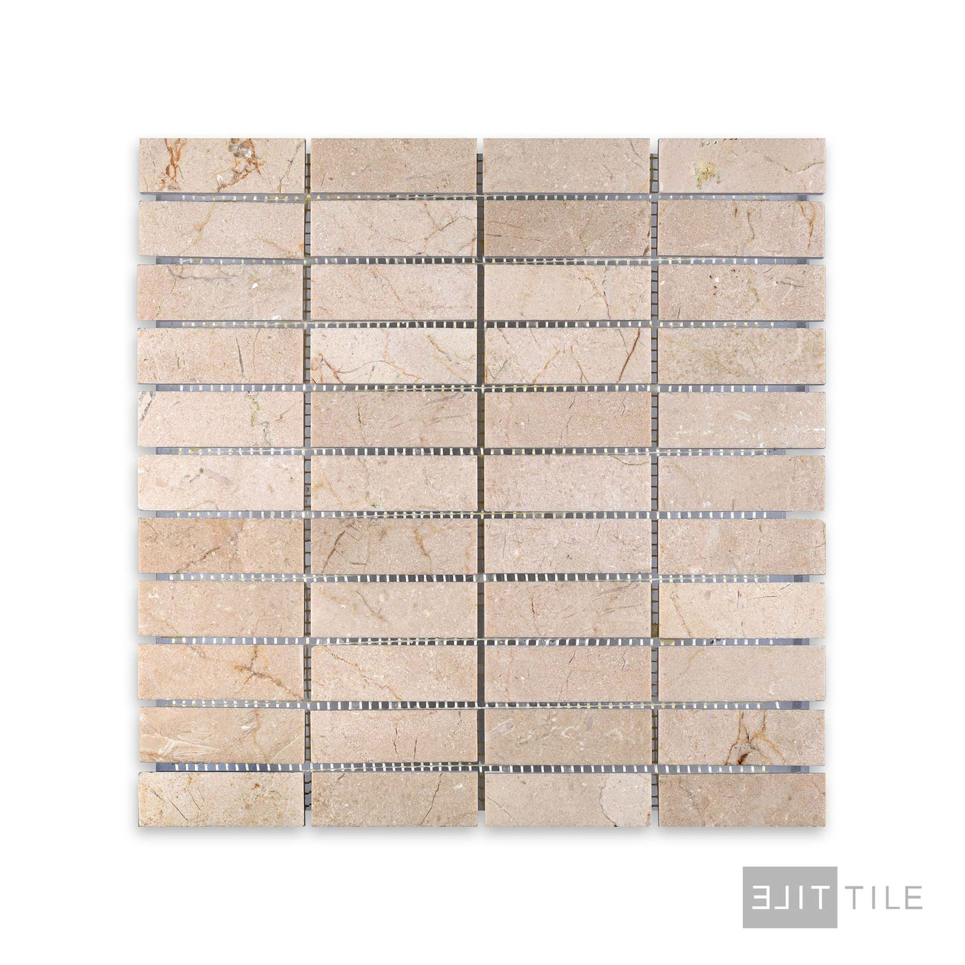 Crema Marfil Marble 1X3 Stacked Honed Mosaic