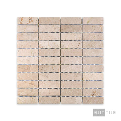 Crema Marfil Marble 1X3 Stacked Honed Mosaic