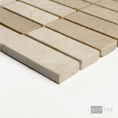 Crema Marfil Marble 1X3 Stacked Honed Mosaic