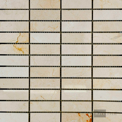 Crema Marfil Marble 1X3 Stacked Polished Mosaic