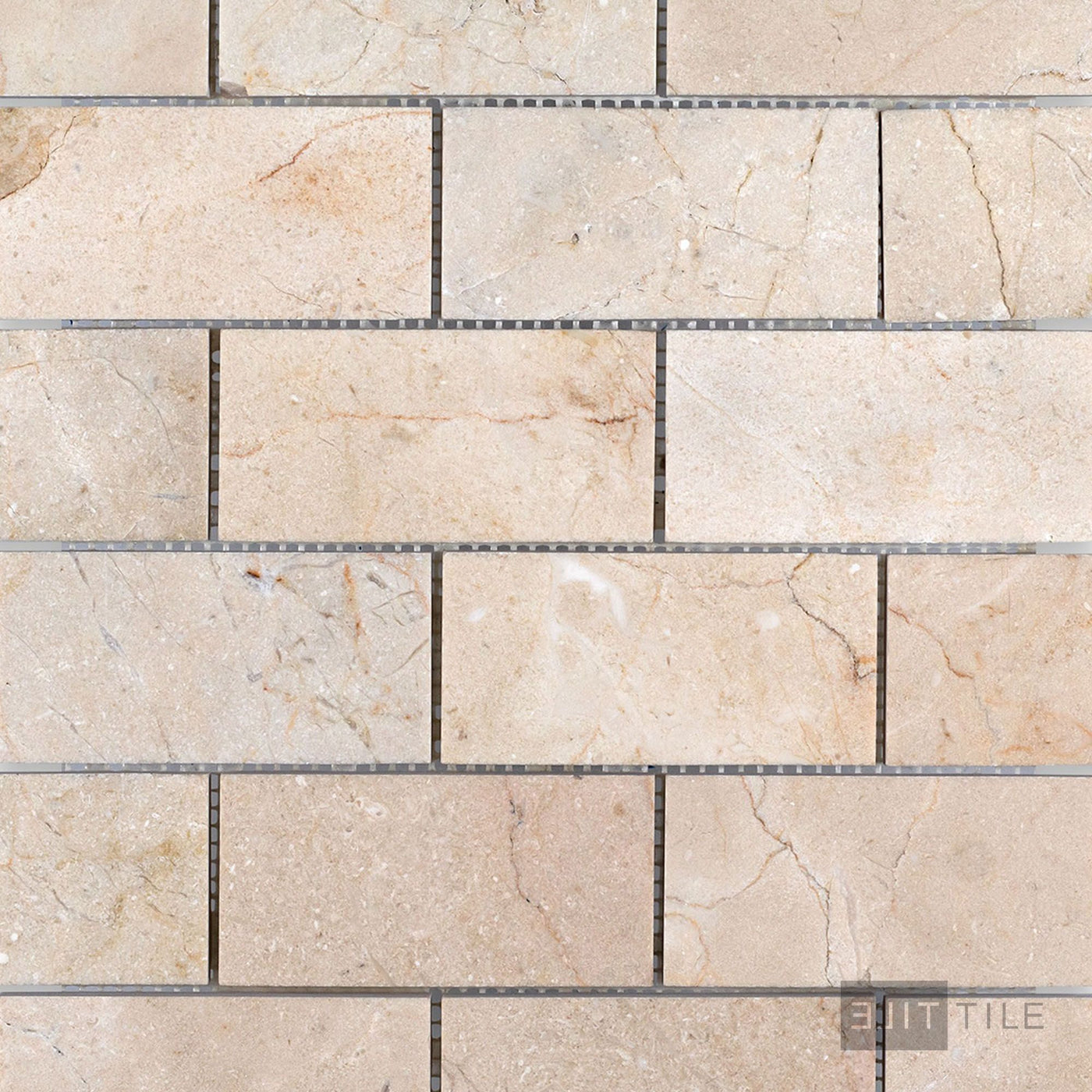 Crema Marfil Marble 2X4 Brick Honed Mosaic