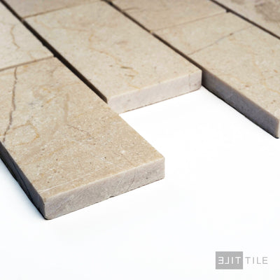 Crema Marfil Marble 2X4 Brick Honed Mosaic