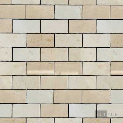 Crema Marfil Marble 2X4 Brick Polished Mosaic