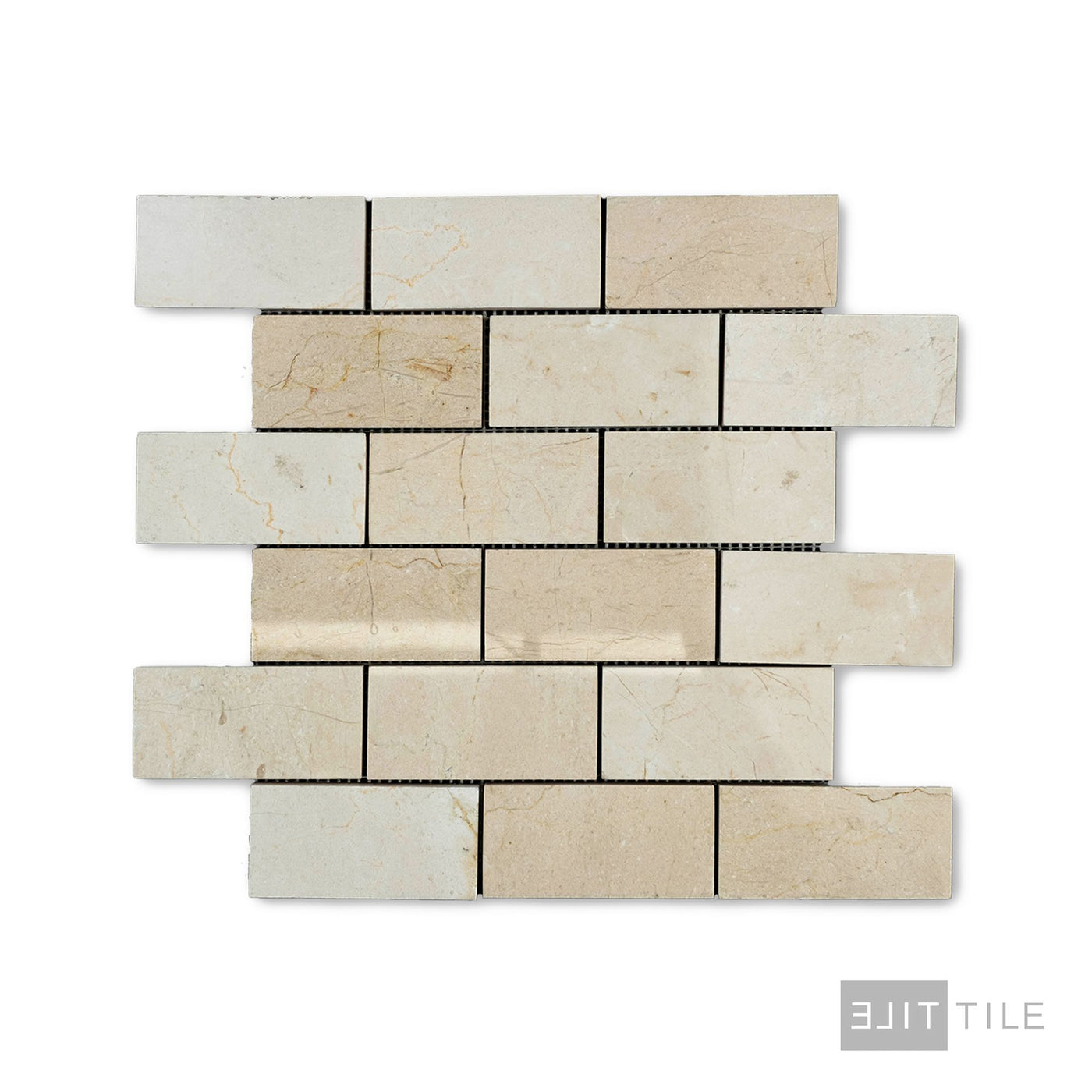 Crema Marfil Marble 2X4 Brick Polished Mosaic