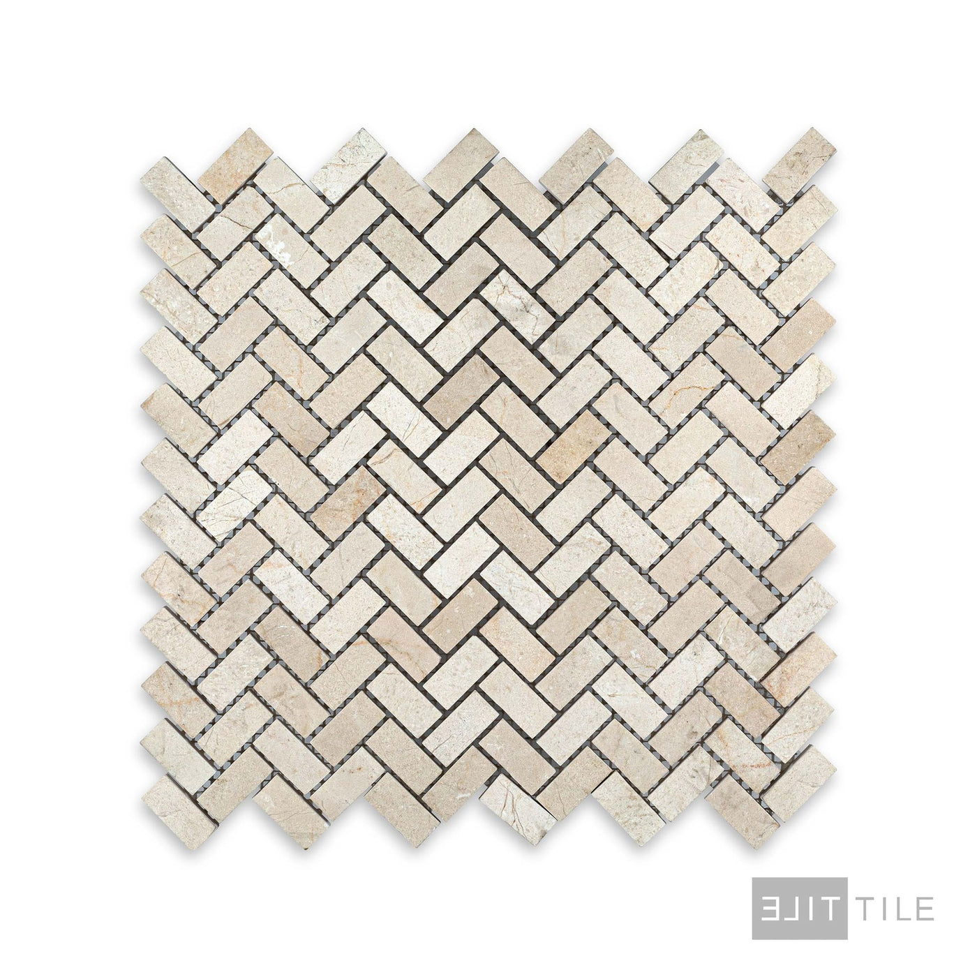 Crema Marfil Marble 5/8X1-1/4 Herringbone Honed Mosaic