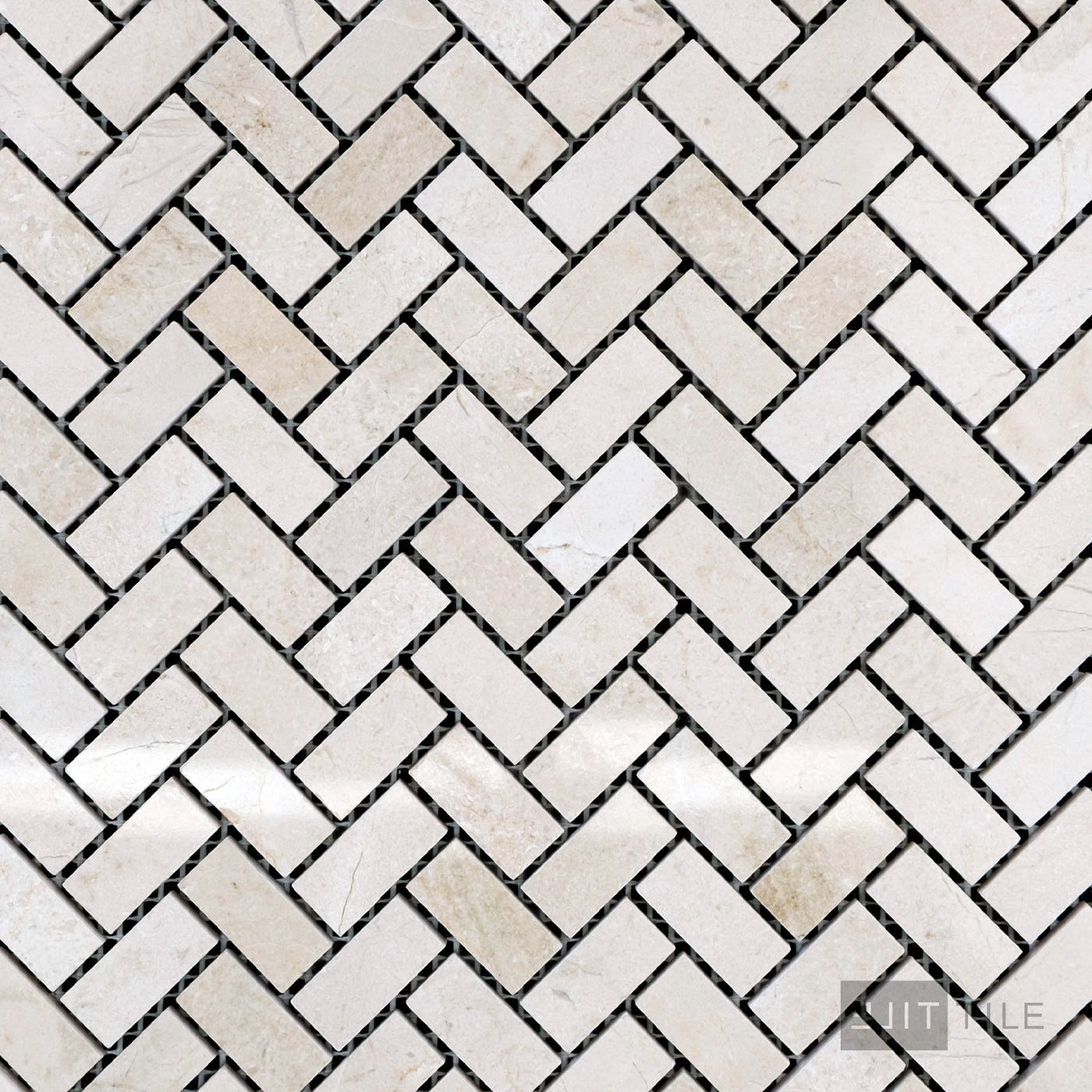 Crema Marfil Marble 5/8X1-1/4 Herringbone Polished Mosaic