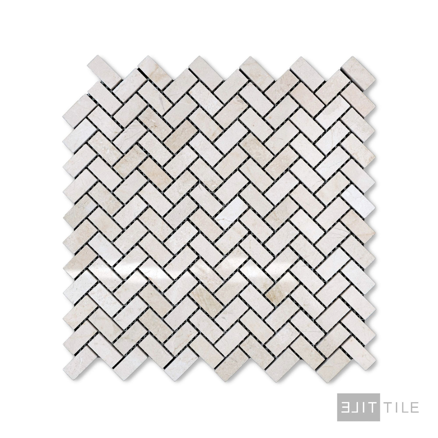 Crema Marfil Marble 5/8X1-1/4 Herringbone Polished Mosaic