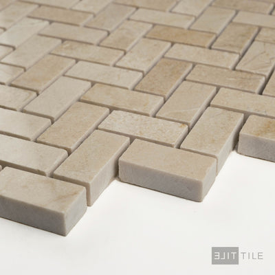 Crema Marfil Marble 5/8X1-1/4 Herringbone Polished Mosaic