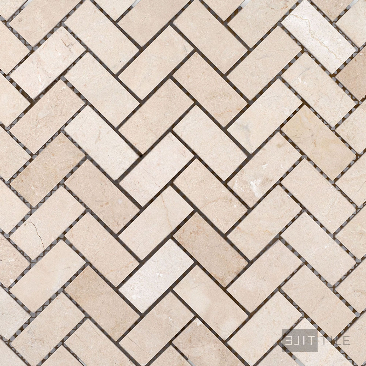 Crema Marfil Marble 1X2 Herringbone Honed Mosaic