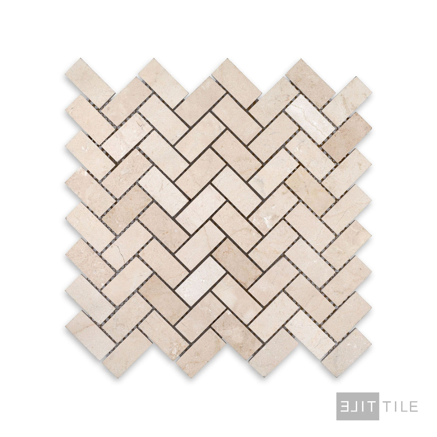 Crema Marfil Marble 1X2 Herringbone Honed Mosaic
