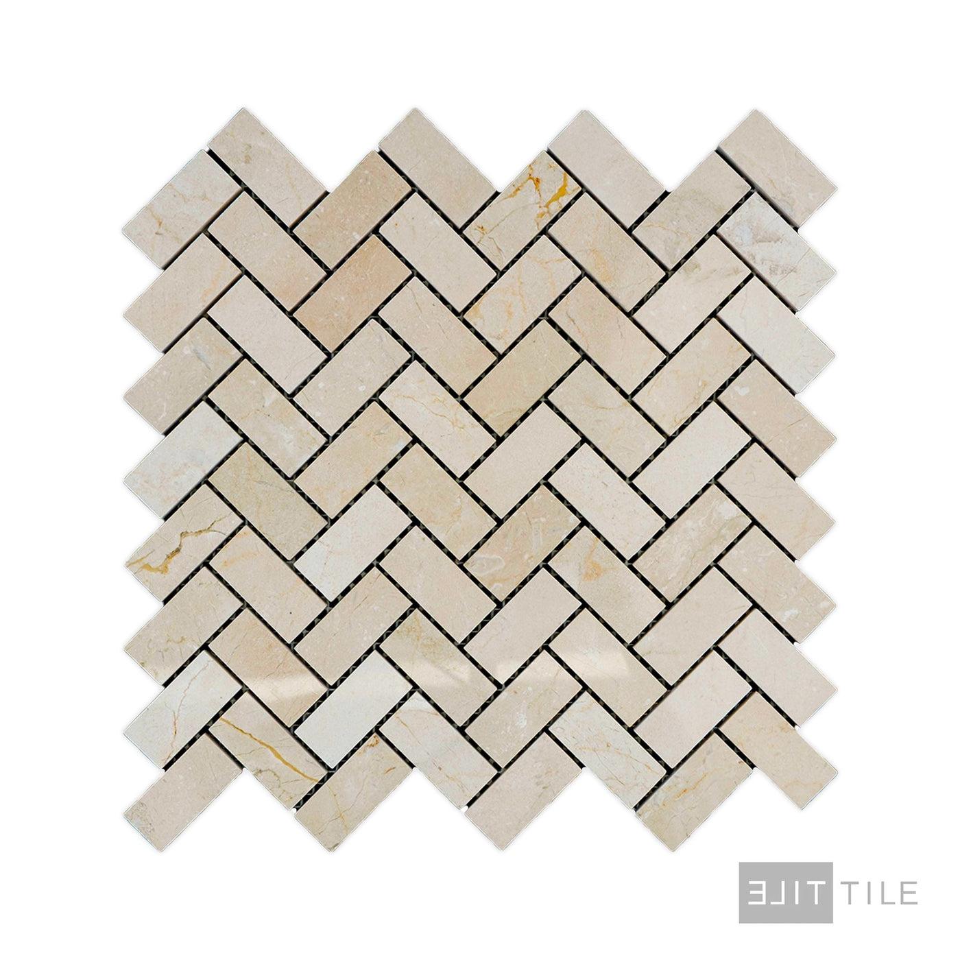 Crema Marfil Marble 1X2 Herringbone Polished Mosaic