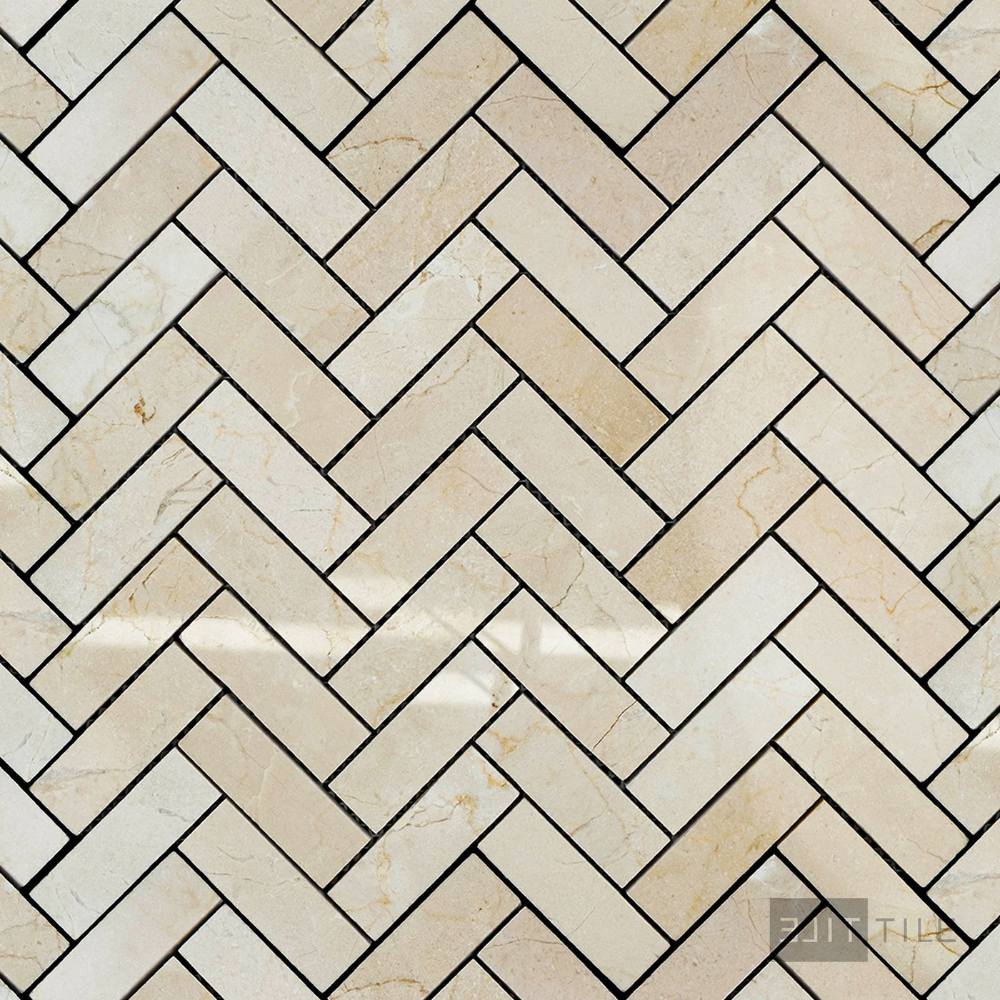 Crema Marfil Marble 1X3 Herringbone Polished Mosaic