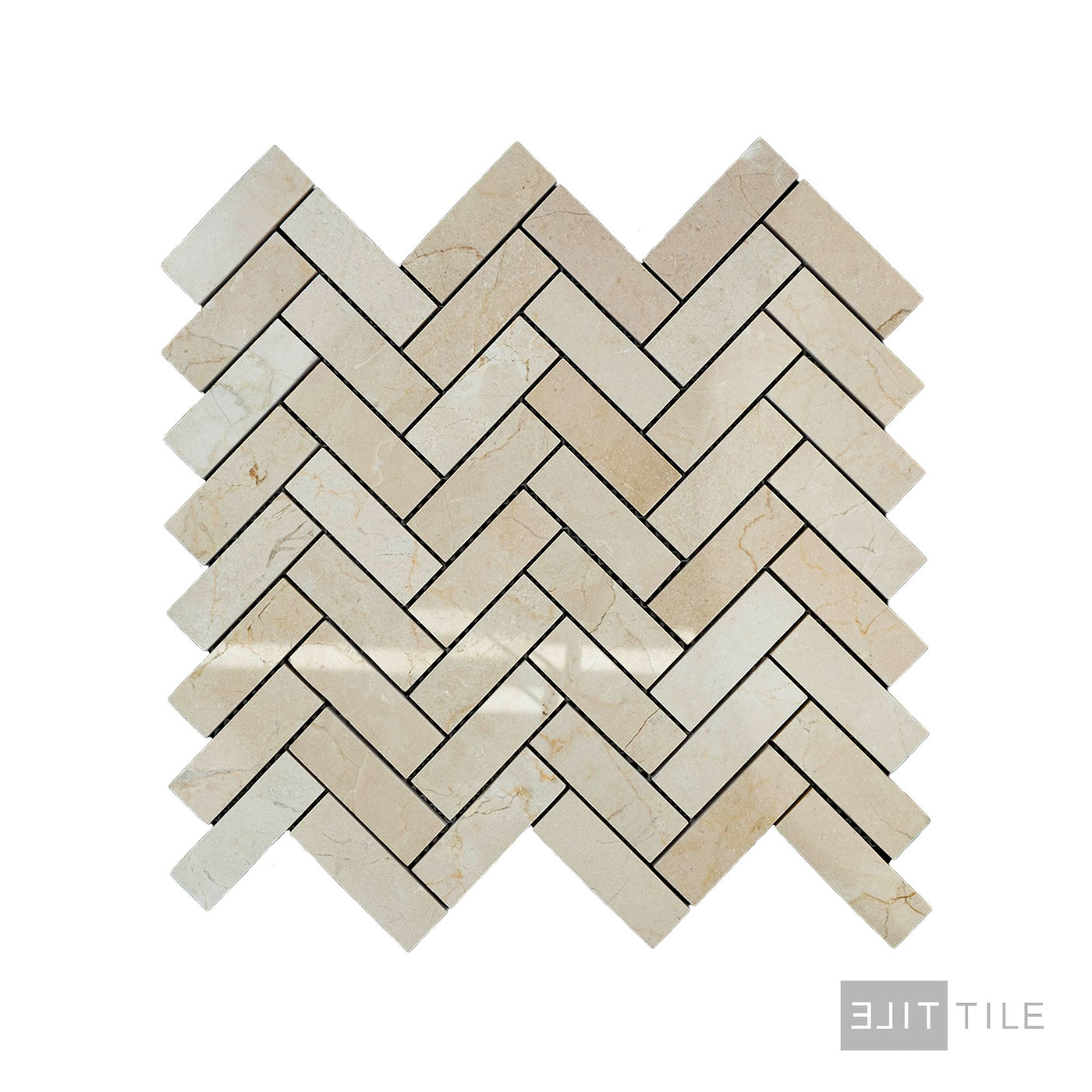 Crema Marfil Marble 1X3 Herringbone Polished Mosaic