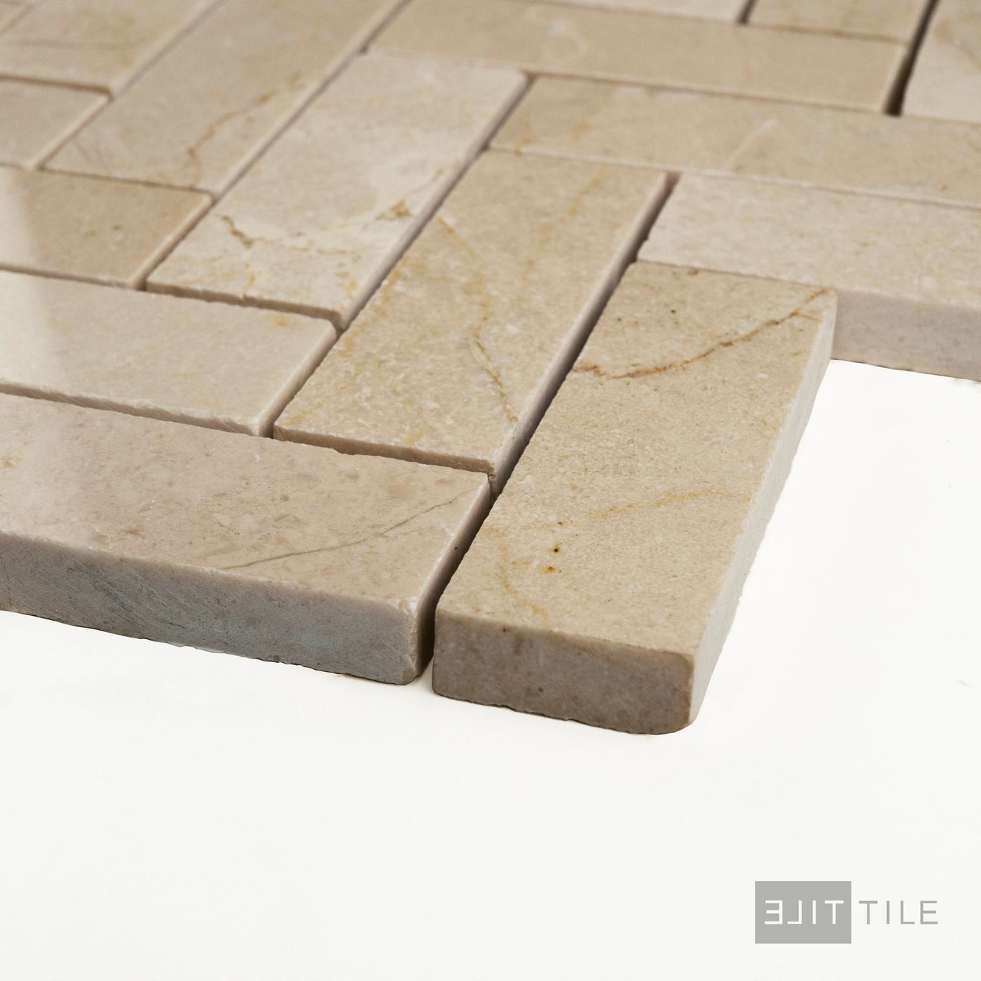 Crema Marfil Marble 1X3 Herringbone Polished Mosaic