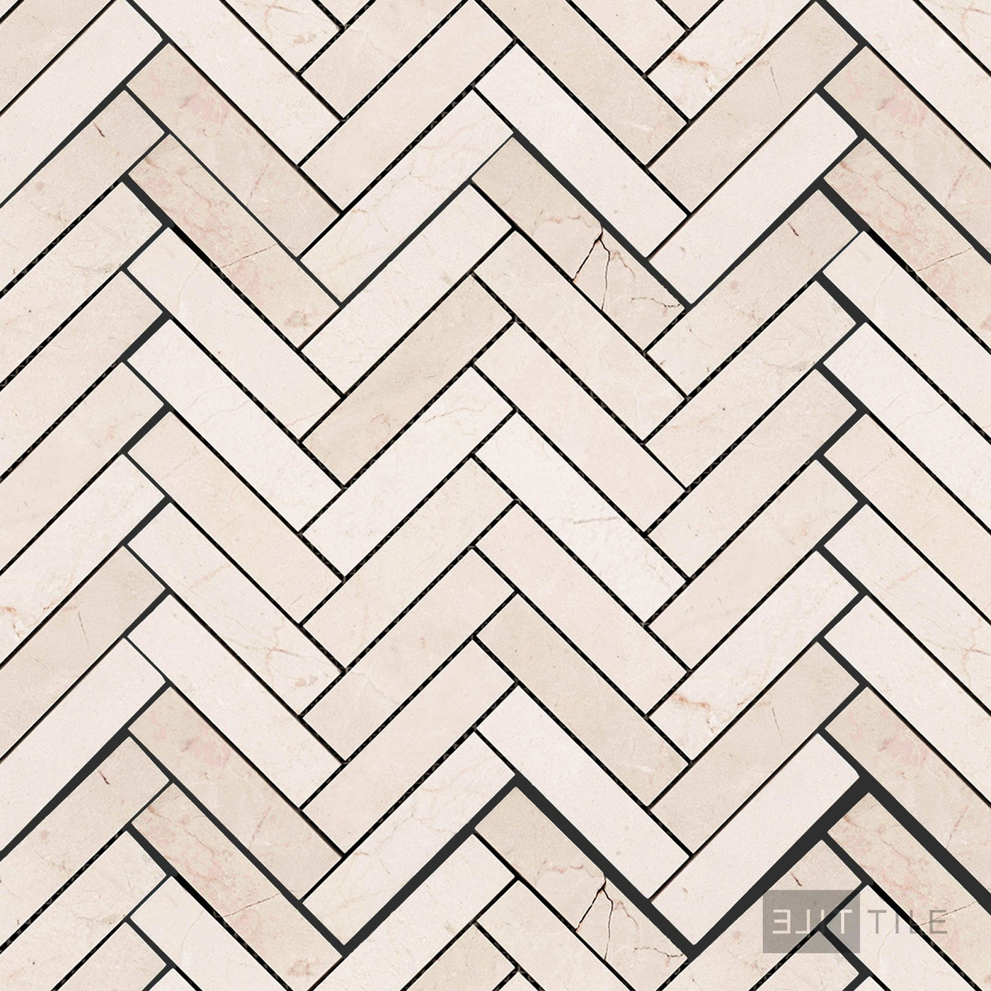 Crema Marfil Marble 1X4 Herringbone Honed Mosaic