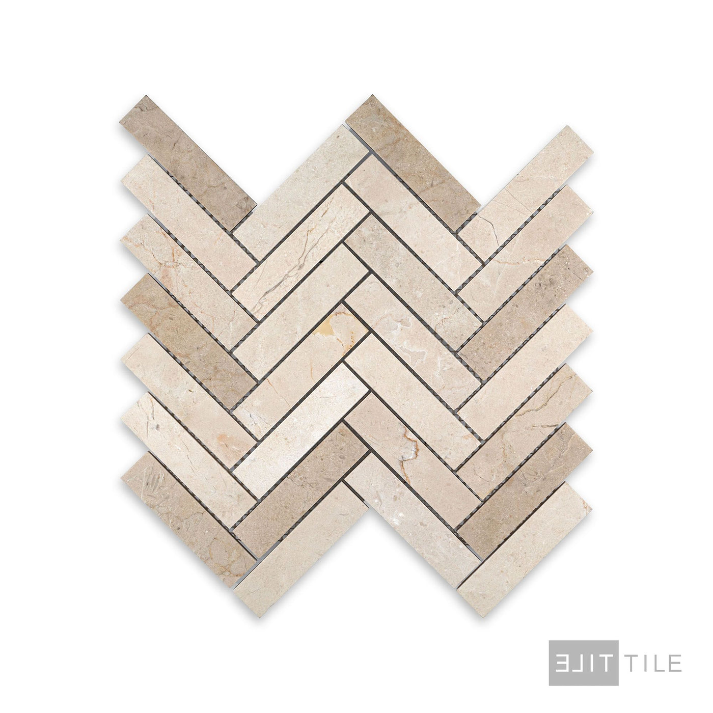 Crema Marfil Marble 1X4 Herringbone Honed Mosaic