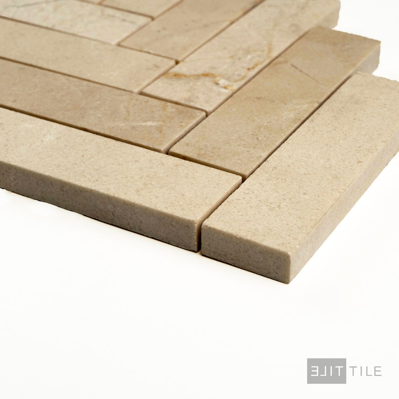 Crema Marfil Marble 1X4 Herringbone Honed Mosaic