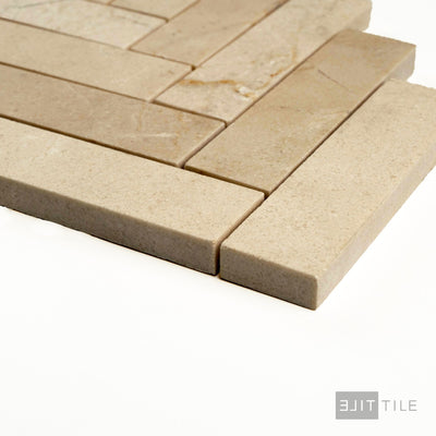 Crema Marfil Marble 1X4 Herringbone Honed Mosaic