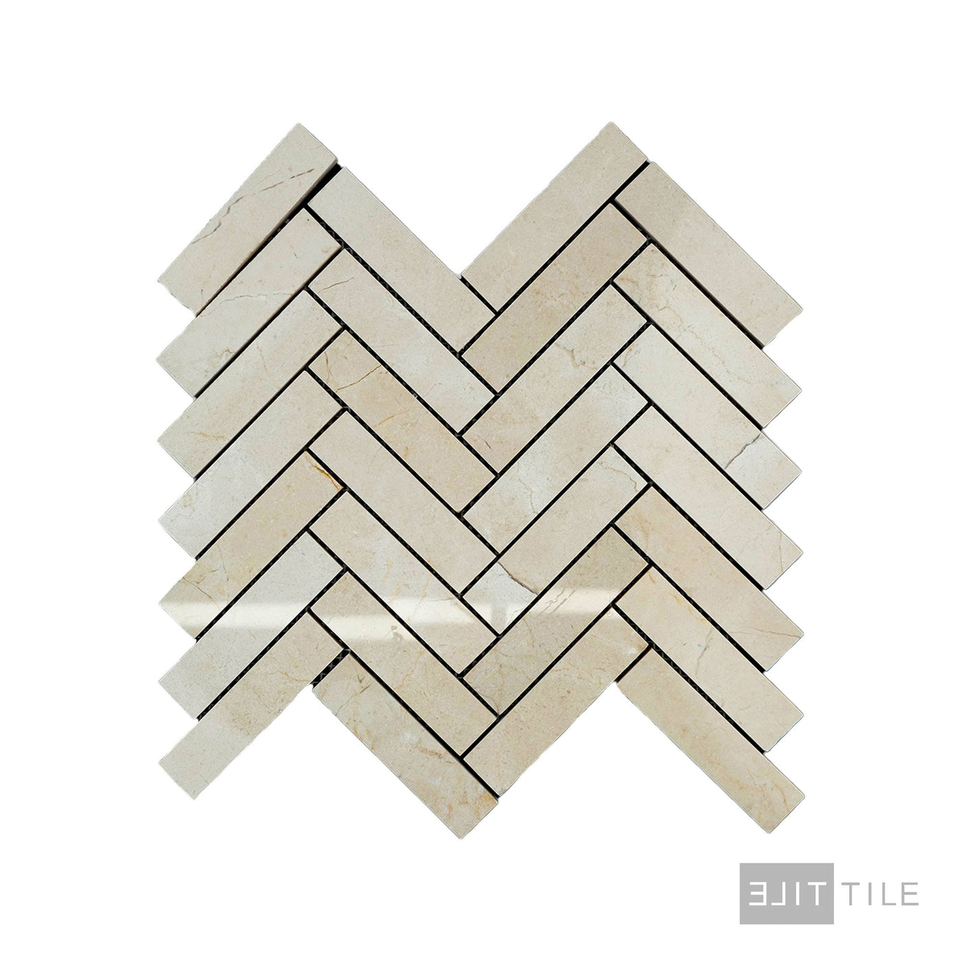 Crema Marfil Marble 1X4 Herringbone Polished Mosaic