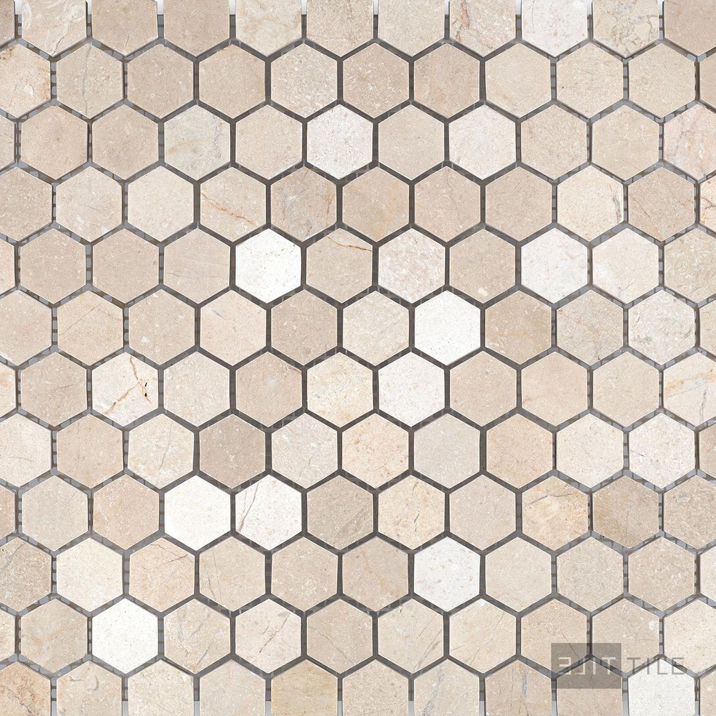 Crema Marfil Marble 1" Hexagon Honed Mosaic