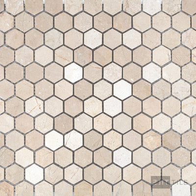 Crema Marfil Marble 1" Hexagon Honed Mosaic