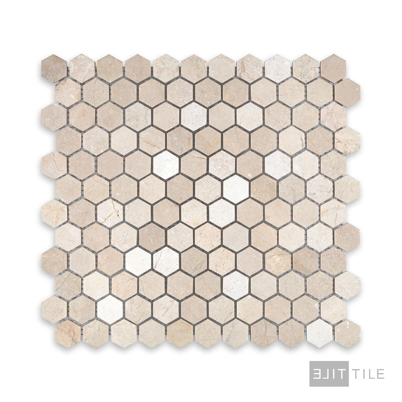 Crema Marfil Marble 1" Hexagon Honed Mosaic