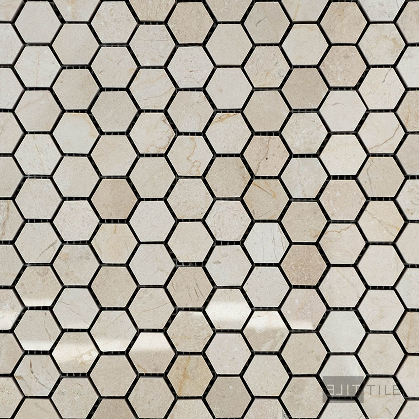 Crema Marfil Marble 1" Hexagon Polished Mosaic