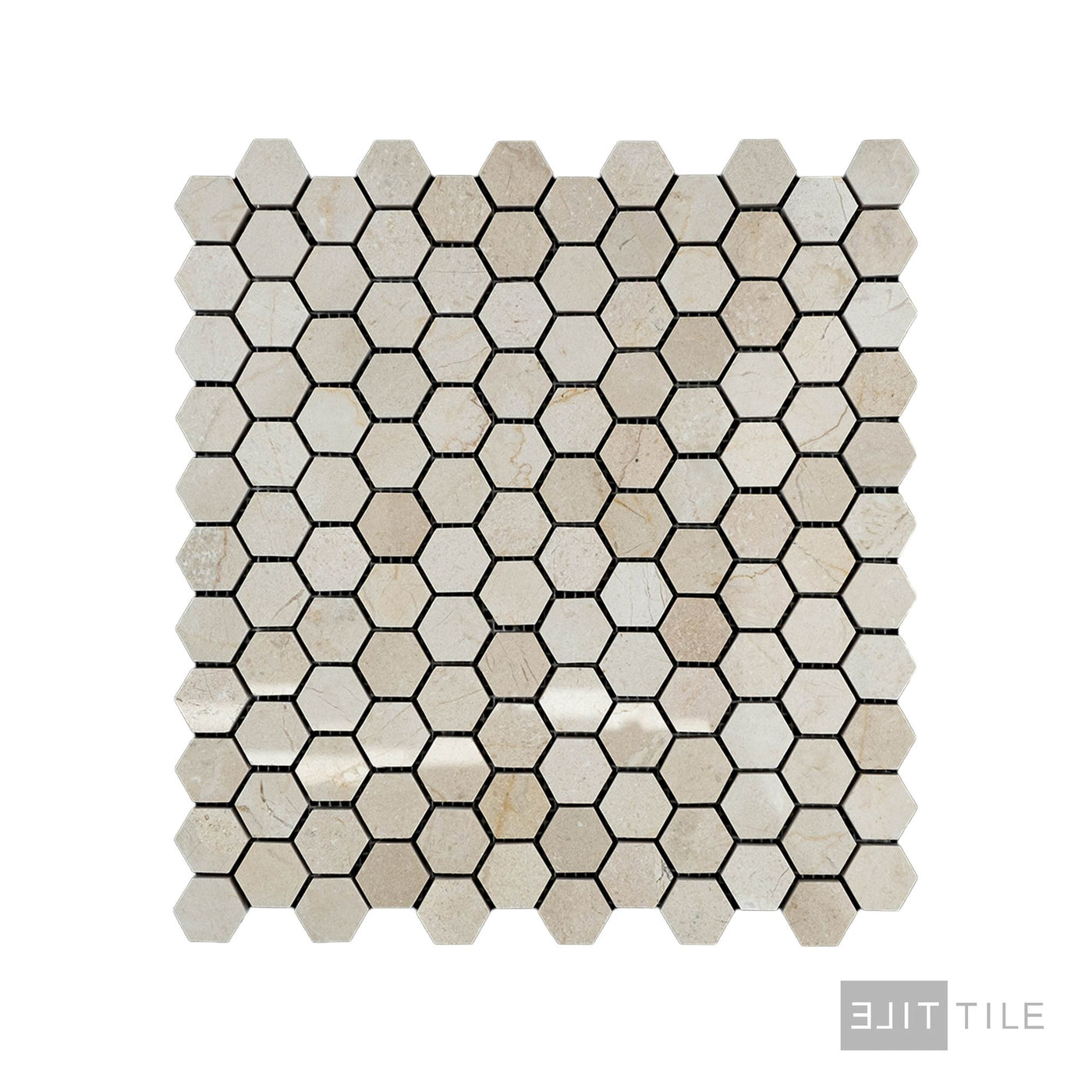 Crema Marfil Marble 1" Hexagon Polished Mosaic