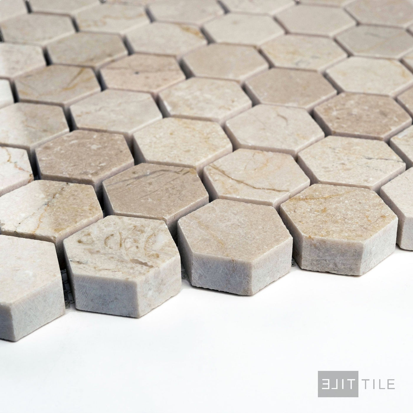 Crema Marfil Marble 1" Hexagon Polished Mosaic