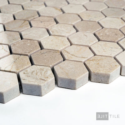 Crema Marfil Marble 1" Hexagon Polished Mosaic