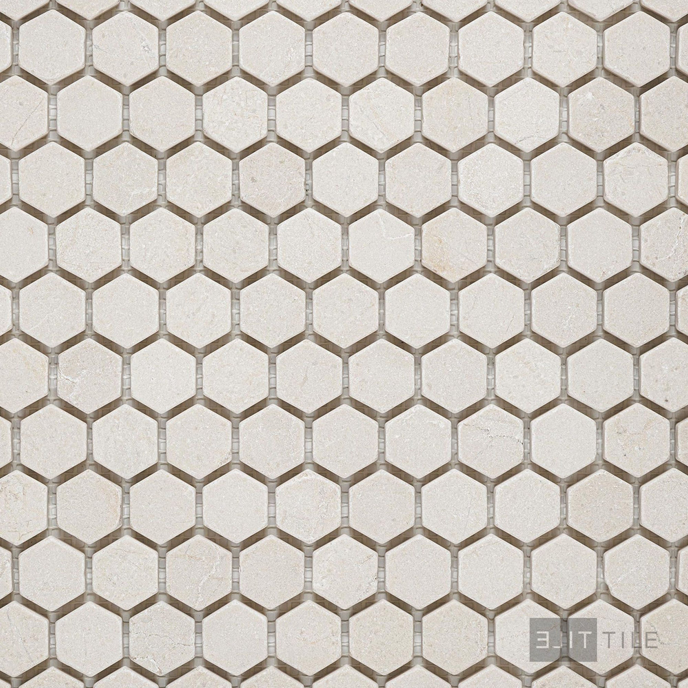 Crema Marfil Marble 1" Hexagon Tumbled Mosaic