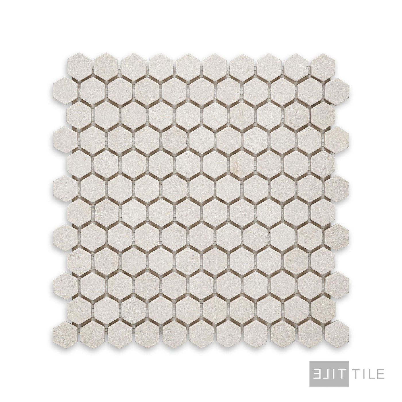 Crema Marfil Marble 1" Hexagon Tumbled Mosaic
