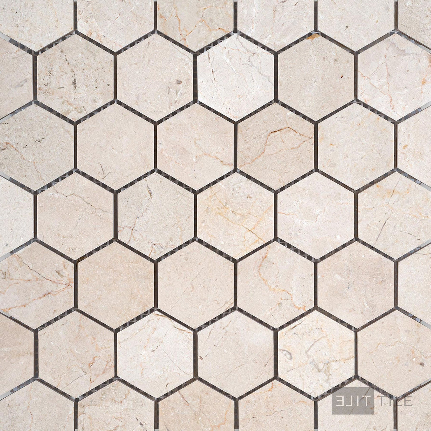 Crema Marfil Marble 2" Hexagon Honed Mosaic