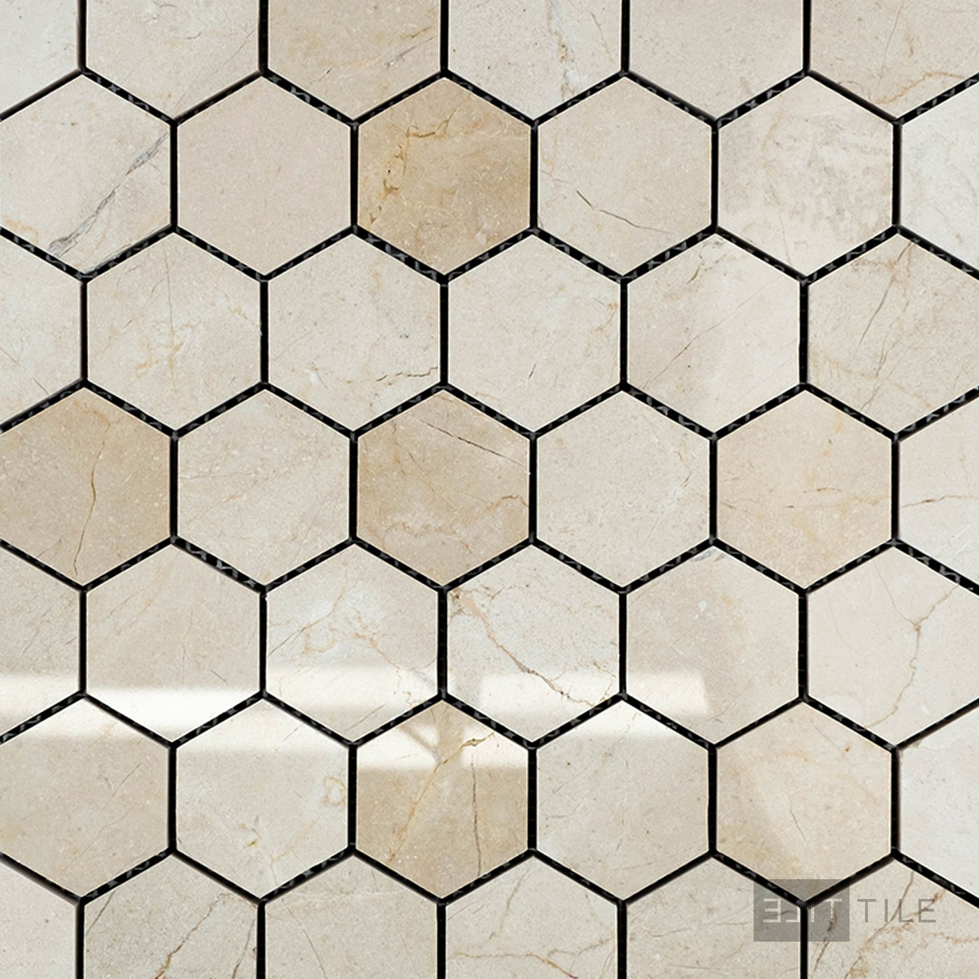 Crema Marfil Marble 2" Hexagon Polished Mosaic