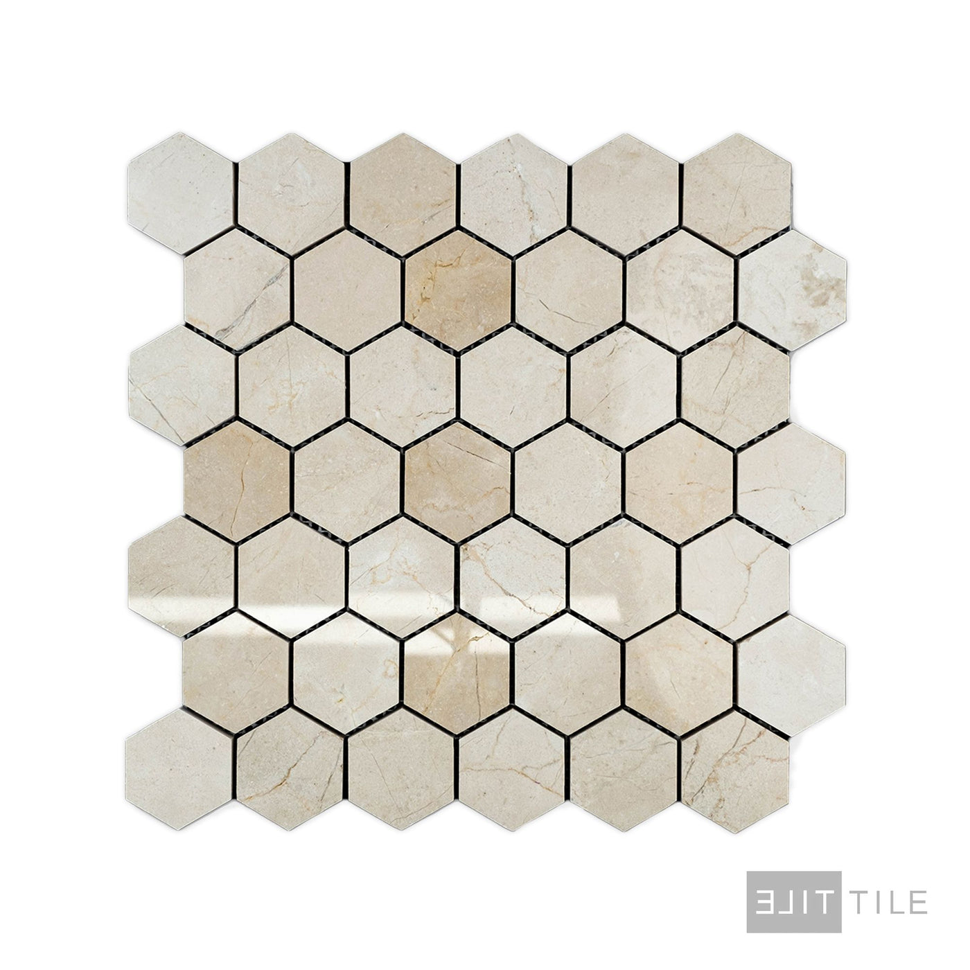 Crema Marfil Marble 2" Hexagon Polished Mosaic