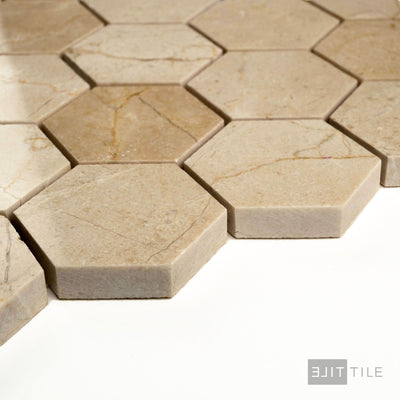 Crema Marfil Marble 2" Hexagon Polished Mosaic