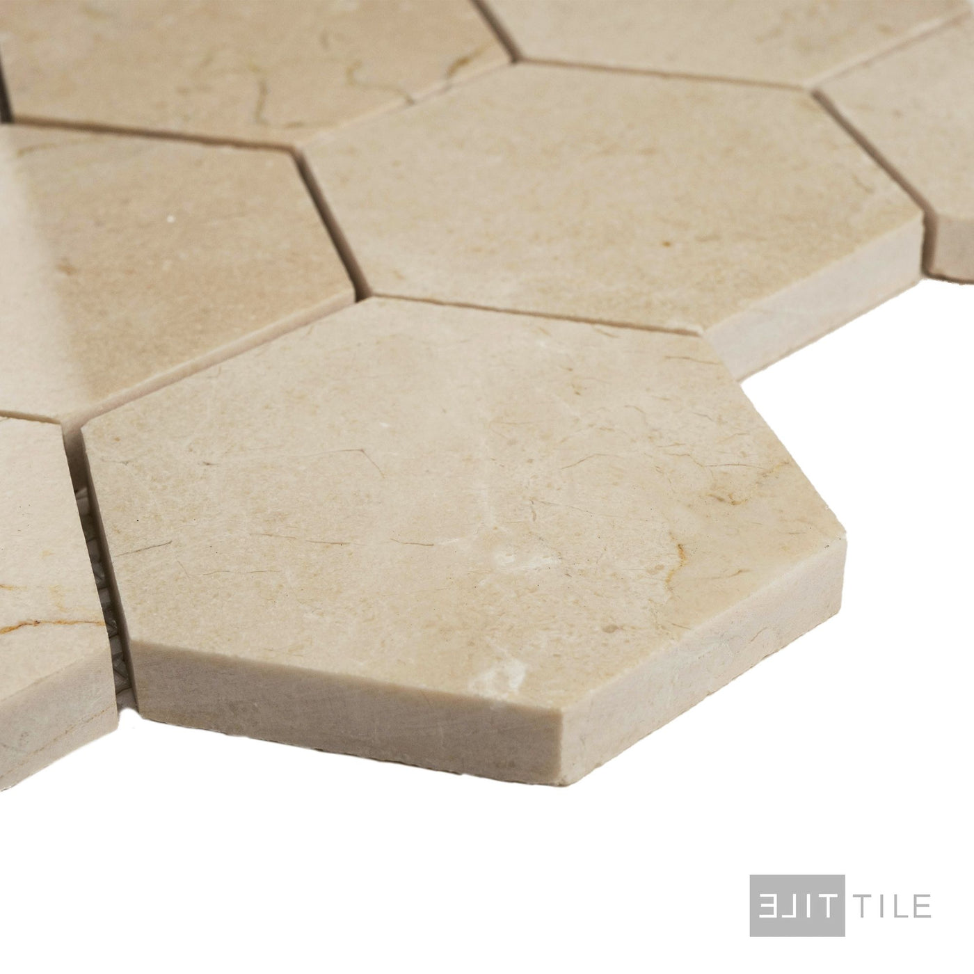 Crema Marfil Marble 3" Hexagon Polished Mosaic