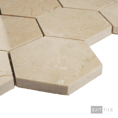 Crema Marfil Marble 3" Hexagon Polished Mosaic