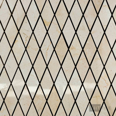 Crema Marfil Marble Rhomboid Polished Mosaic