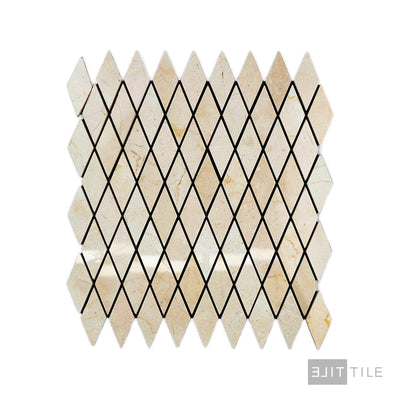 Crema Marfil Marble Rhomboid Polished Mosaic