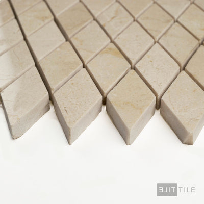 Crema Marfil Marble Rhomboid Polished Mosaic