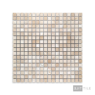 Crema Marfil Marble 5/8" Square Honed Mosaic