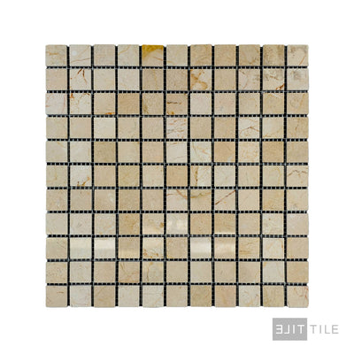 Crema Marfil Marble 1" Square Honed Mosaic