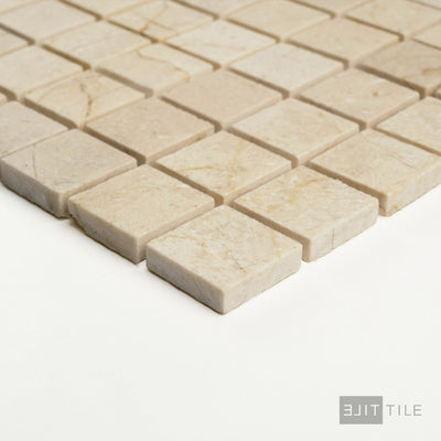 Crema Marfil Marble 1" Square Honed Mosaic
