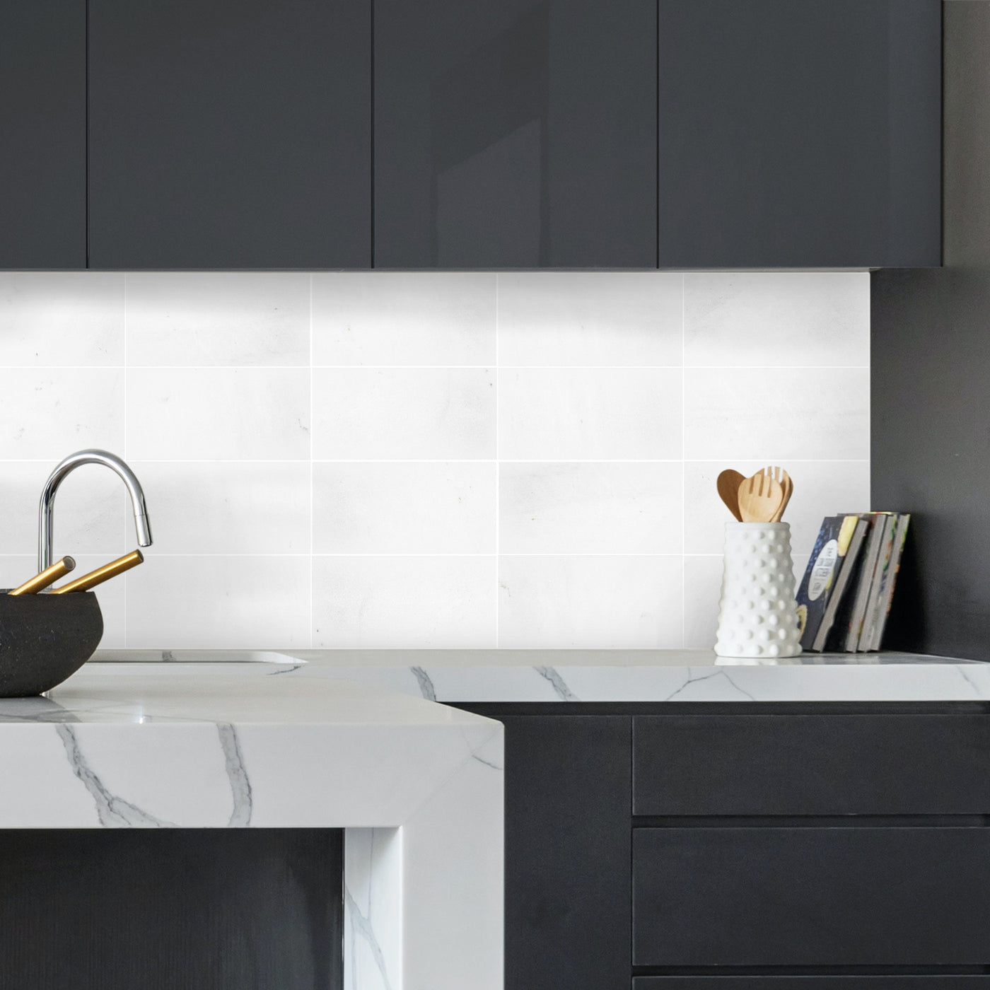 Thassos White Marble 3X6 Honed