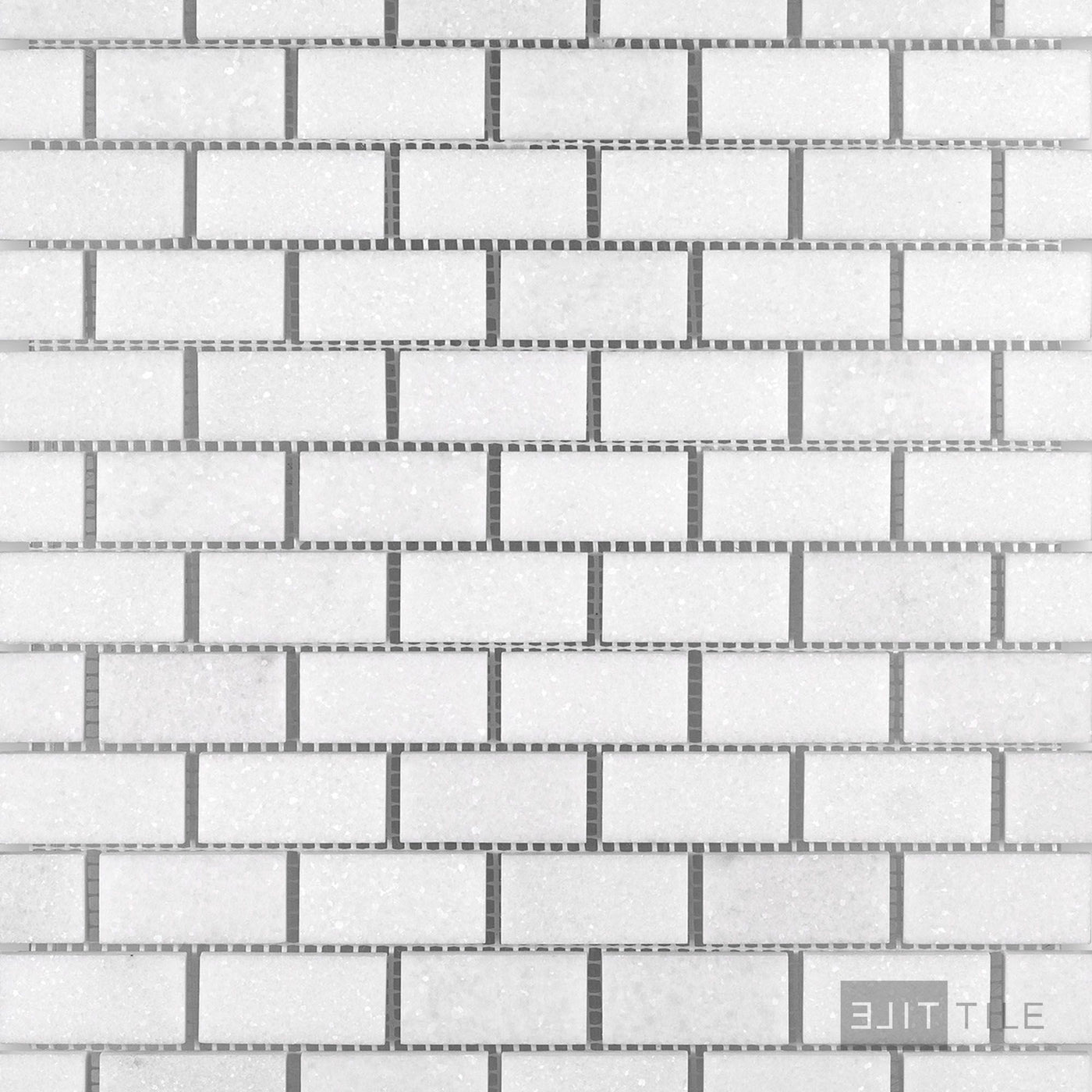 Thassos White Marble 1X2 Brick Honed Mosaic