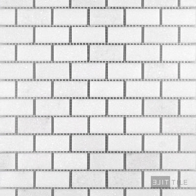 Thassos White Marble 1X2 Brick Honed Mosaic