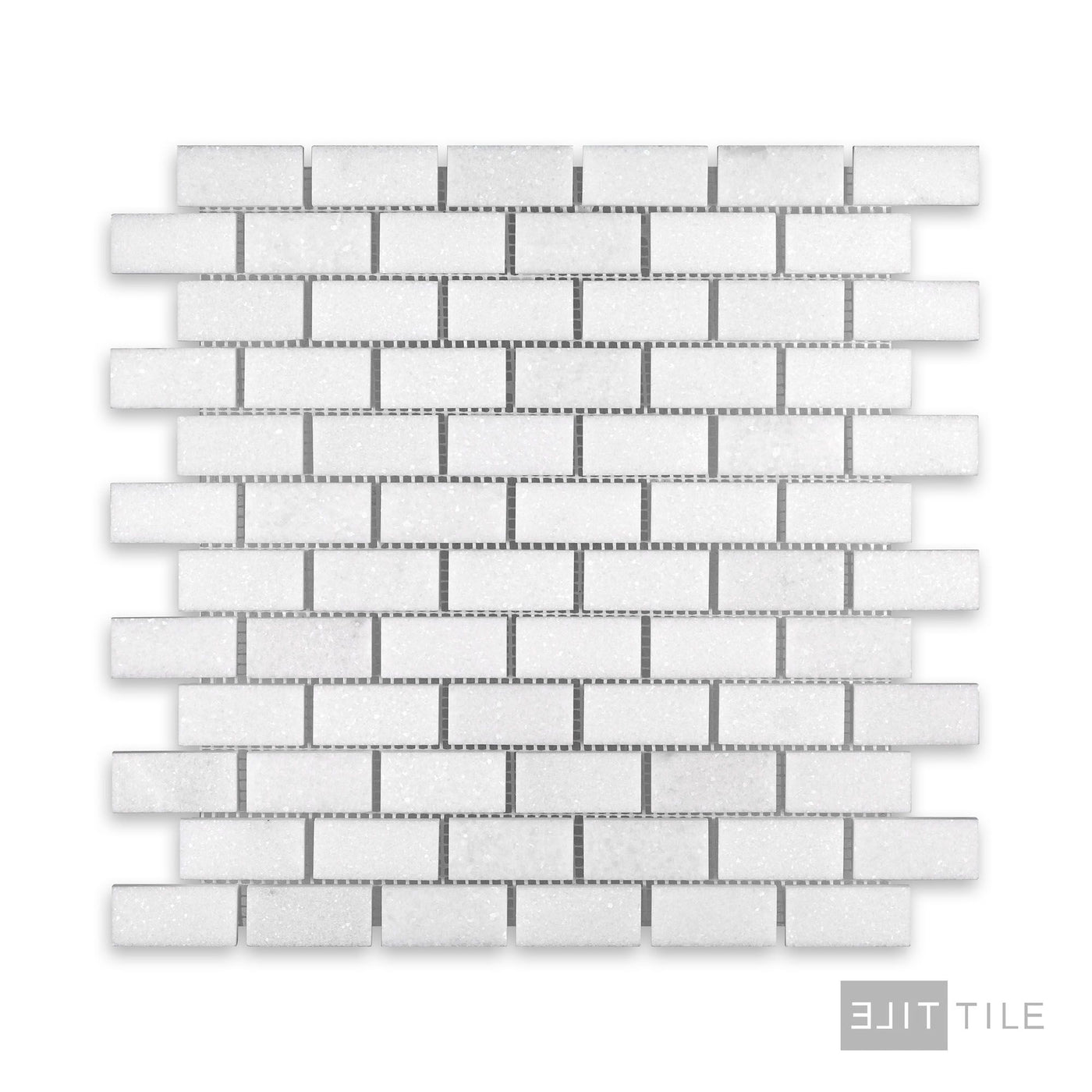 Thassos White Marble 1X2 Brick Honed Mosaic