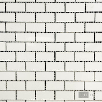 Thassos White Marble 1X2 Brick Polished Mosaic